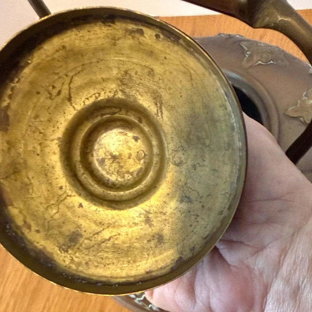 Antique Middle Eastern Copper Kettle with Intricate Design